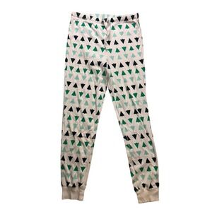 Primary Pajama Pants Adult Small White Green Christmas Tree Organic Cotton